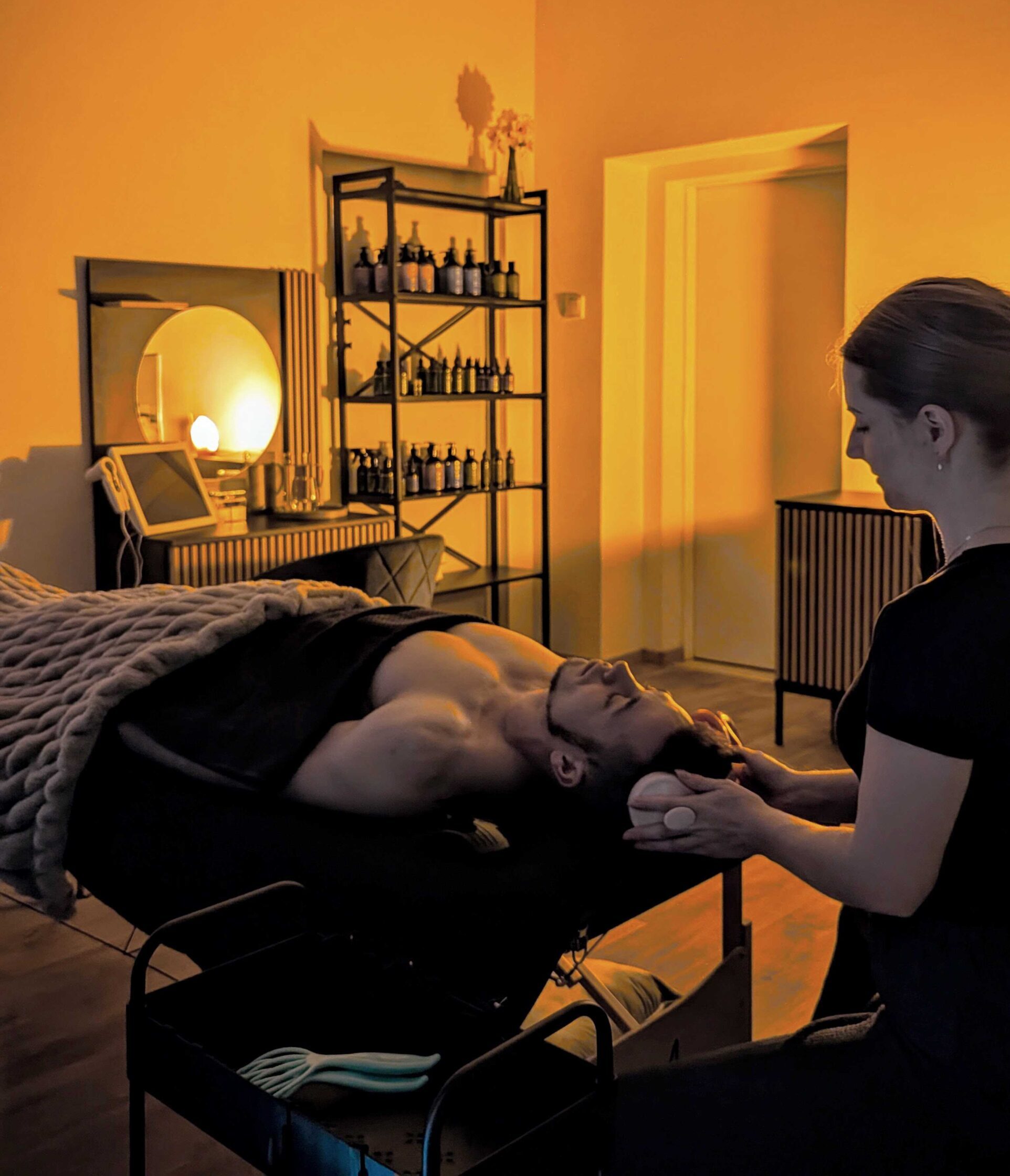 Trichologické suché headspa